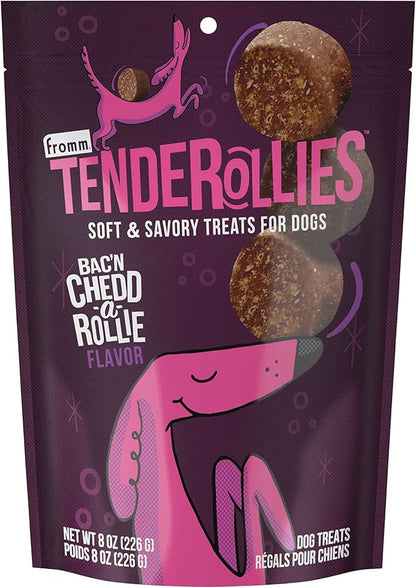 Fromm Tenderollies Bac'n Chedd-a-Rollie Dog Treats - Premium Soft & Savory Dog Treats - Bacon Recipe - 8 oz