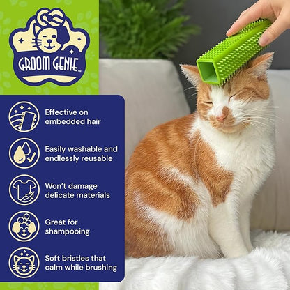 Magic Pet Hair Block Brush (Field Green) | Ultimate Dog & Cat Hair Remover for Sofa, Furniture, Carpet, Bedding, and Clothing | Reusable, Durable, and Easy to Use