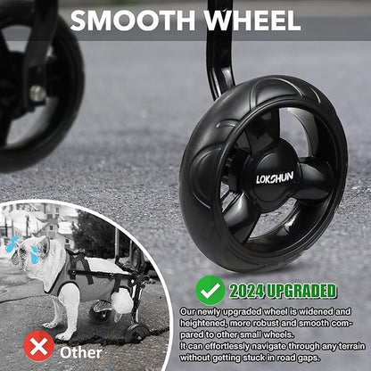 2024 Upgraded Dog Wheelchair for Back Legs Small Wheelchair for Dogs with Disabled Hind Legs Walking Adjustable Dog Carts with Heavy Duty Wheels