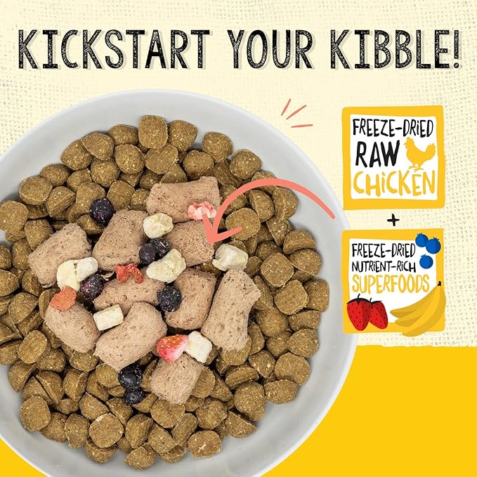 Stella & Chewy's Freeze Dried Raw Cage-Free Chicken Meal Mixers  SuperBlends Dog Food Topper  Grain Free, Protein Rich Recipe  3.25 oz Bag