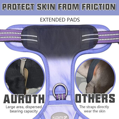 AUROTH Tactical Dog Harness for Large Dogs No Pull Adjustable Pet Harness Reflective K9 Working Training Easy Control Pet Vest Military Service Dog Harnesses Very Peri XL