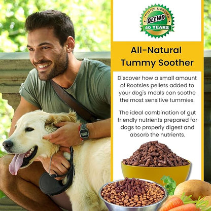 Olewo Rootsies Food Topper – Sensitive Stomach Dog Food, Fiber for Dog Stool Hardener, Dog Food Toppers for Picky Eaters, Probiotics for Dogs Digestive and Dog Gut Health, 2.2 lbs