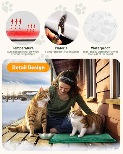 Pet Heating Pad with APP Temperature Adjustment Dog Heating Pad Anti-bite Puppy Heating Pad with Timer Cat Heating Pad Indoor Waterproof Pet Warming Pad Electric Heated Bed Mat Dog