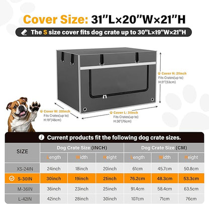 30Inch Dog Crate Cover, Compatible with Most Brands of Wire Crates. Heavy-Duty Material Resists Wear and Tear,Excellent Design Blends Seamlessly with Home Decor, Gray(Cover Only)