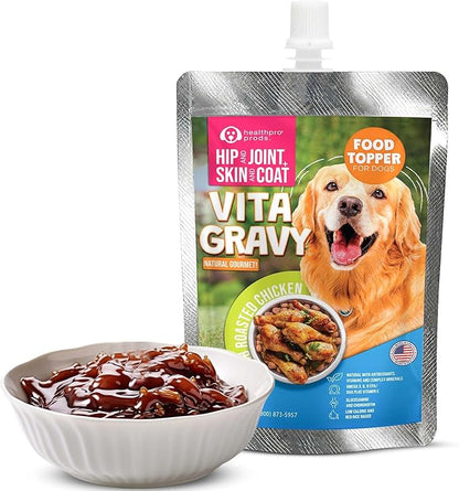 VitaGravy Dog Food Topper for Dry Dog Food Wet Dog Food in Herb Roasted Chicken Delicious Flavour. Dogs Love Rich Gravy Texture than Bone Broth for Dogs. Farmers Dog Food topper, Pet Food, 3.5oz, 3 Pk