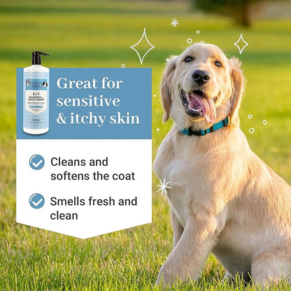 Frankie & Paisley 2-in-1 Soothing Dog Grooming Shampoo and Conditioner for Dry or Itchy Skin and Allergy Relief with Oatmeal and Natural Aloe Vera - 32 fl. Oz
