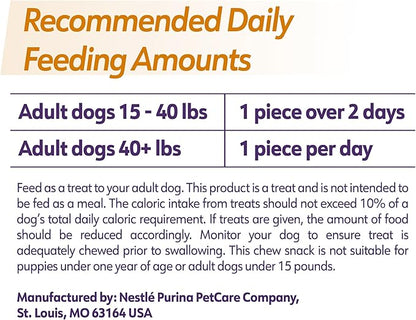 Purina Dentalife Plus Immune Support Chicken, Apple and Blueberry Flavor Large Dog Dental Chews, MP - 19 ct. Pouch