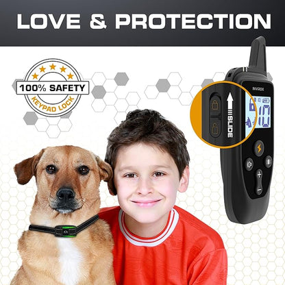 INVIROX Dog Training Collar for Large Dog X2 [2025 Edition] 123 Levels Dog E Collars 1100yd Range, 100% Waterproof, Rechargeable Electric Dog Collars for Medium Dogs, E Collar for Large Dogs