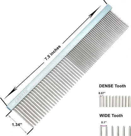 Dog and Cat Brush For Shedding Mats&Knots&Tangles High Effective.Dog Metal Comb for Grooming With Long Pin shiny Color. (X2PCS)