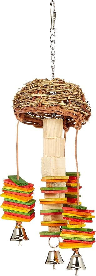 Featherland Paradise, Hanging Bird Toy for Chewing, Preening & Foraging, Basket Twister