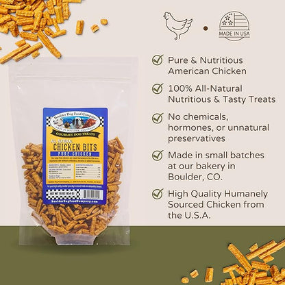 Chicken Bits: Pure Chicken Dog Treats - All Natural Treats for Dogs. Vet Approved, Limited Ingredients, Grain Free, Healthy & Nutritious Treats for Dogs (Chicken, 8oz)