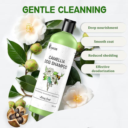 Dog Shampoo and Conditioner for Allergies & Itching -Natural Camellia Oil Pet Shampoo for Sensitive Skin, Deshedding, Smooth Coat for Smelly Dogs,|Brightening Luster | 16 oz