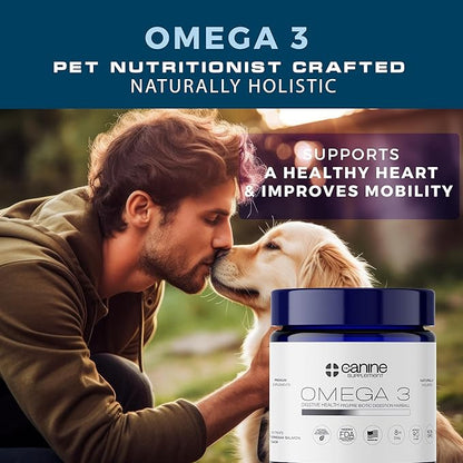 Omega 3 for Dogs – Wild-Caught Norwegian Salmon Oil – Soft Chews for Skin, Coat, Joints & Heart – Natural EPA & DHA – Peanut Flavor – 90 Count