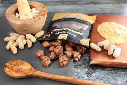 Real Peanut Butter Dog Treats Mini Bones, (16ct) Collagen Smart Bones for Dogs Rawhide for Small and Medium Breeds,Collagen Sticks for Dogs.