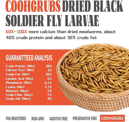 Dried Black Soldier Fly Larvae for Chickens 10 lb - All Natural High-Calcium Poultry Feed & Bird Treats