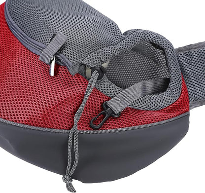 Dog Pet Sling Carrier Puppy Cat Sling Mesh Carrying Bag Adjustable Strap Breathble Small Dog Cat Satchel Carrier Hand Free Safe Front Backpack Soft Foldable Pet Purse Pouch Travel Outdoor