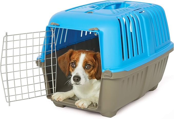 MidWest Homes for Pets Spree Travel Pet Carrier, Dog Carrier Features Easy Assembly and Not The Tedious Nut & Bolt Assembly of Competitors, Blue, 24-Inch Small Dog Breeds (1424SPB) (Pack of 1)