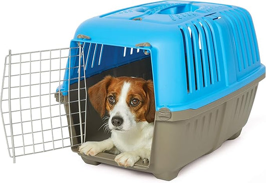 MidWest Homes for Pets Spree Travel Pet Carrier, Dog Carrier Features Easy Assembly and Not The Tedious Nut & Bolt Assembly of Competitors, Blue, 24-Inch Small Dog Breeds (1424SPB) (Pack of 1)