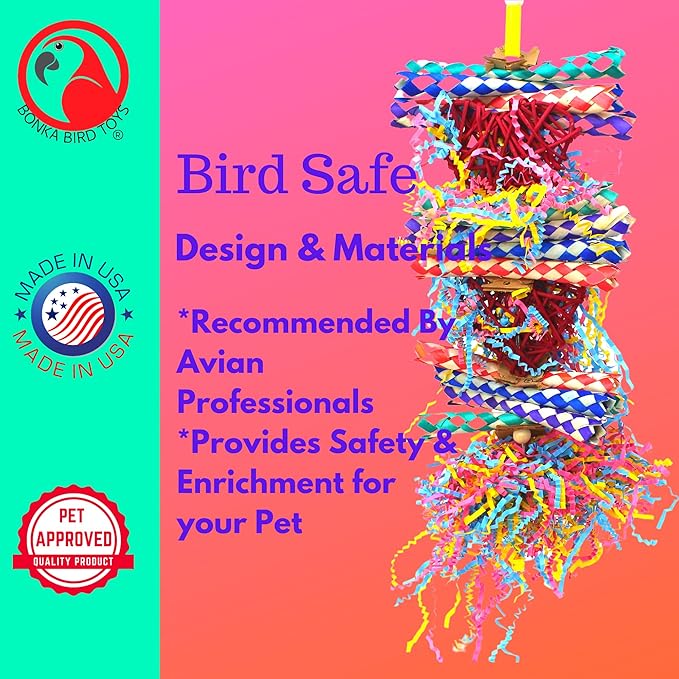Bonka Bird Toys 1042 Duo Foraging Heart Vine Shredding Foraging Natural Parrot Quaker Conure Budgie