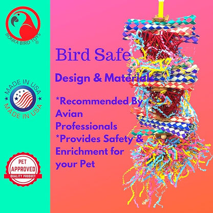 Bonka Bird Toys 1042 Duo Foraging Heart Vine Shredding Foraging Natural Parrot Quaker Conure Budgie