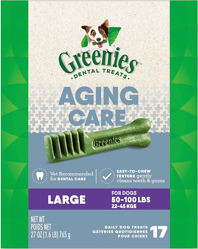 Greenies Aging Care Large Dental Dog Treats, 27 oz. Pack (17 Treats)