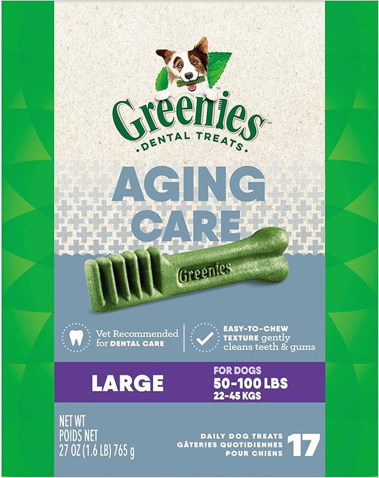Greenies Aging Care Large Dental Dog Treats, 27 oz. Pack (17 Treats)