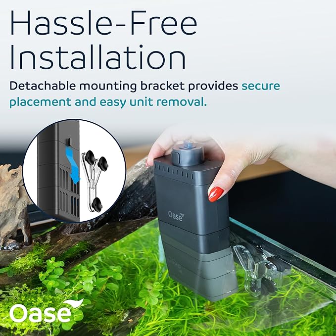 OASE EcoFlow 60 Internal Aquarium Filter, for Freshwater and Saltwater Tanks Up to 15 Gallons, Quiet, Customizable Water Flow, Multi-Stage Filtration