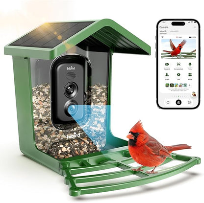 Bird Feeder with Camera, 4K UHD Video & 5G WiFi Live Stream, 32MP with AI Bird ID for 10,000+ Species, 2 Solar Powered, Birdhouse Camera for Outdoor Backyard Birdwatching Gift