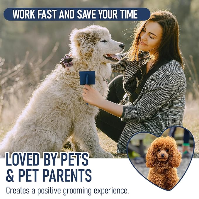 Slicker Dog Cat Grooming Brush for Long Haired Dogs and Cats,Poodle Doodle Brush for Grooming,Dog Brush for Shedding,Good For Daily Brushing- L