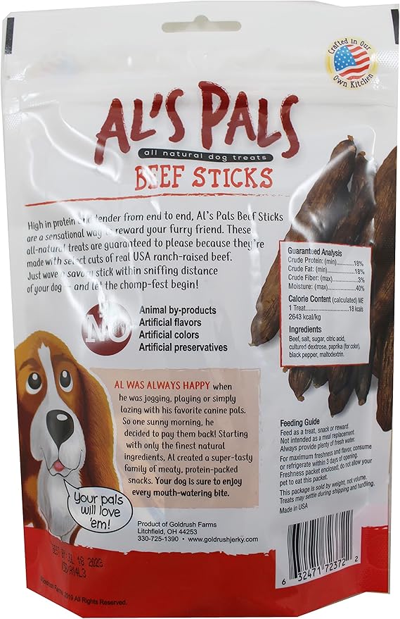 AL's Pals All Natural Dog Treats - Beef Sticks 7.8 oz. Bag