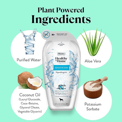 Wahl Professional Animal Healthy at Home Dog Shampoo - Plant Powered Grooming Shampoo - Sensitive Skin