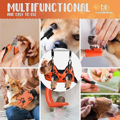 2025 16-in-1 - Dog Grooming Hammock - Dog Hanging Harness for Nail Trimming - Pet Grooming Hammock - Dog Sling for Nail Trimming - Dog Nail Trimming Hammock - Dog Holder for Nail Trimming