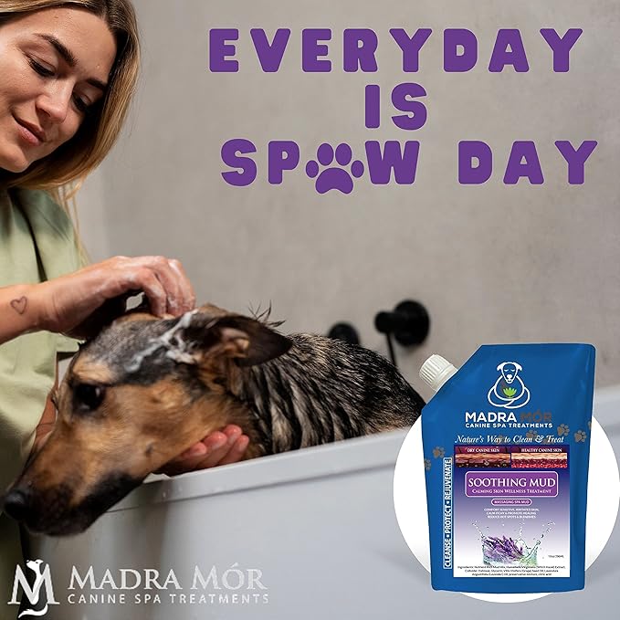 Worldwide Nutrition Bundle: Madra Mor Soothing Mud - Dog Essentials Mud Bath, Dog Grooming, Dry Skin for Dogs Treatment, Dog Coat Skin Care Products - 10oz Pouch & Multi-Purpose Key Chain
