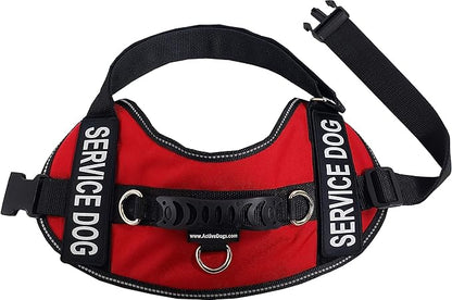 ActiveDogs Air-Tech Service Dog Vest Harness, XL Girth 29"-40" w/Handle, ADA Cards + Reflective Service Dog Patches - Red