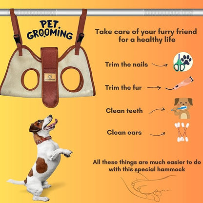 2025 2-in-1 Dog Grooming Hammock, Dog Sling, Dog Restraint for Nail Clipping, Dog Carrying Sling, Dog Hanging Harness for Nail Trimming, Small Dog Carrier Sling, Grooming Hammock, Dog Pouch Carrier