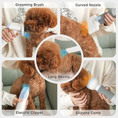 iPettie D23 Pro Pet Grooming Kit for Dogs: Vacuum Dog Brush and Dog Trimmer Vacuum  95°F-140°F Adjustable Temperature, Adjustable Wind Speed, 23000 PA Suction for All Pet Grooming Needs