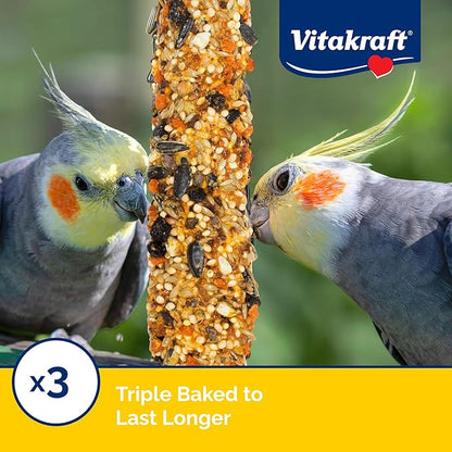 Vitakraft Crunch Sticks Cockatiel Treat - Apricot and Peach - Pet Bird Treat Toy, 3.5 oz