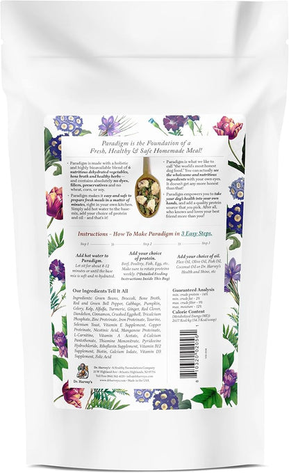 Dr. Harvey's Paradigm Green Superfood Dog Food, Human Grade Dehydrated Grain Free Base Mix for Dogs, Diabetic Low Carb Ketogenic Diet (Trial Size 5.5 oz)