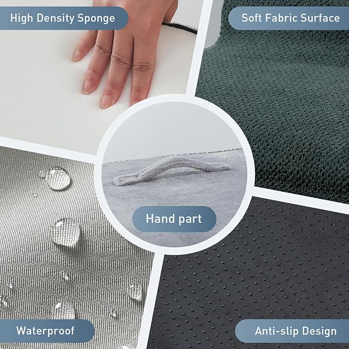 BOMOVA Dog Stairs to Bed, 3-Step Dog Steps for High Bed and Couch, Dog Stairs for Small Dogs, Non-Slip Bottom Pet Stairs, Pet Steps Indoor, Grey, 2/3/4/5 Steps