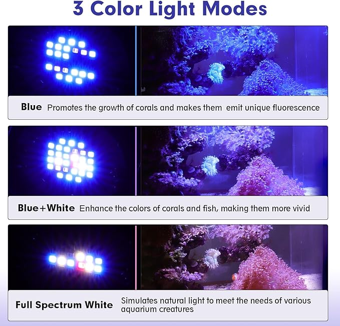 hygger 36W Saltwater Aquarium Light, Reef Light for Corals with Timer Adjustable Color and Brightness, Fish Tank Light with Controller for Marine Aquarium LED 16 to 20-Inch