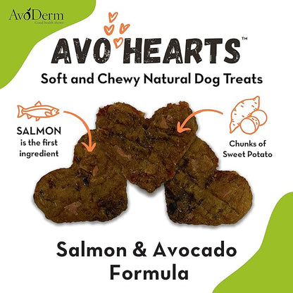 AvoDerm AvoHearts Salmon and Avocado Formula Dog Treats, 5oz bag