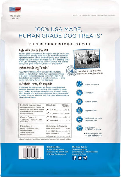 Full Moon Chicken Fillet Healthy All Natural Dog Treats Human Grade Made in USA 48 oz (Pack of 2)