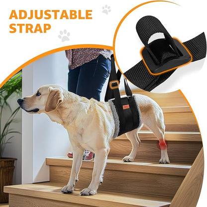 Adjustable Dog Lift Harness, Dog Sling for Large Dogs Hind Leg Support, Soft Lift Support Helps Senior, Injured, Disabled and After ACL Surgery Dogs-Black & Grey (X-Large)