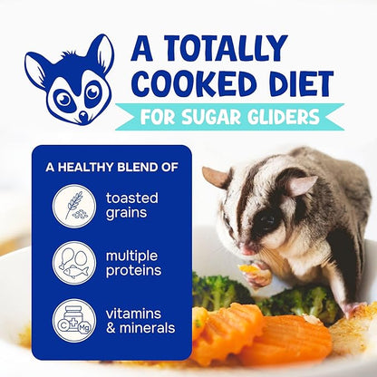 Happy Glider Sugar Glider Food - Honey & Marshmallow | 1.5 lbs of Premium Food for Sugar Gliders and Small Animals - 2 Months Supply