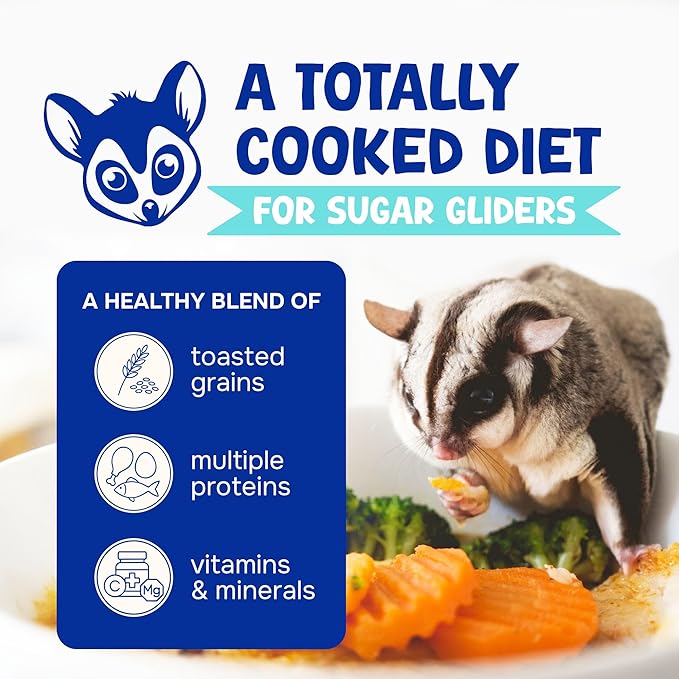Happy Glider Sugar Glider Food - Honey & Marshmallow | 3 lbs of Premium Food for Sugar Gliders and Small Animals - 4 Months Supply