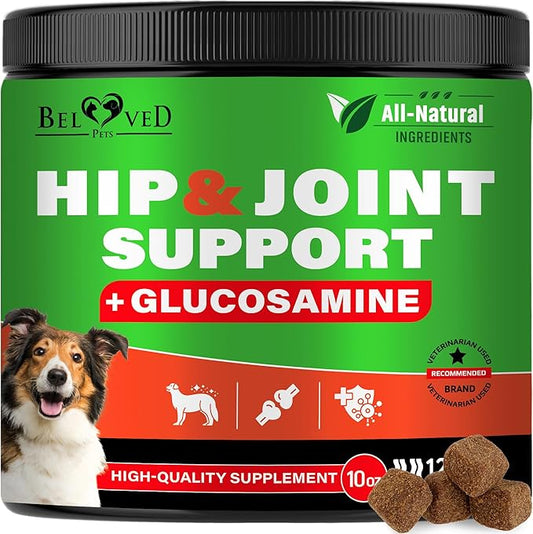 Dog Hip and Joint Supplement & Arthritis Pain Relief Treats - Glucosamine Chondroitin MSM Soft Chews for Senior Dogs - Natural Medicine & Support Mobility - Turmeric Vitamins for Dysplasia - USA