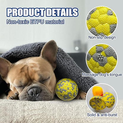 Dog Balls, Indestructible Tennis Balls for Dogs, Durable Bouncy Dog Toy Balls for Aggressive Chewers, Interactive Dog Toys for Fetch Game, Lightweight Floating Dog Toys