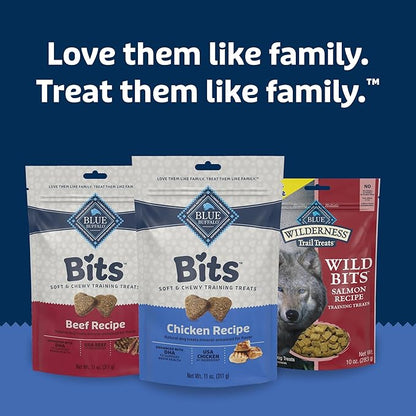 Blue Buffalo Bits Soft Dog Treats for Training, Made With Natural Ingredients & Enhanced with DHA, Chicken & Beef 19-oz Variety Pack, 2 ct