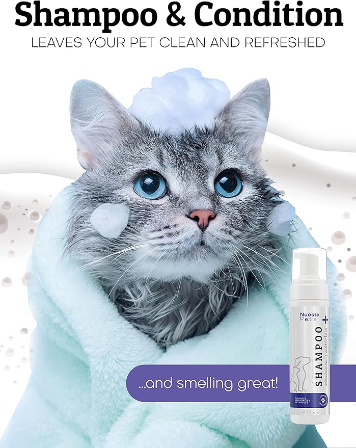 Pets Waterless No-Rinse Pet Shampoo | Soothing Hypoallergenic Gentle | time-Saving Stress-Free foaming Cleanser (1 8 fl oz Bottle Lavender)
