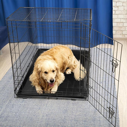 2 Pack Dog Crate Tray, 36" L x 24" W ChewProof Replacement Pan for Dog Crate, Large Plastic Bottom Pan Liner Drip Trays Pan for Pet Crates Kennels
